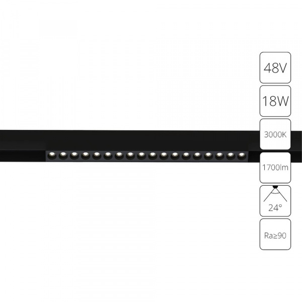 Магнитный трековый светильник Arte Lamp LINEA A4675PL-1BK