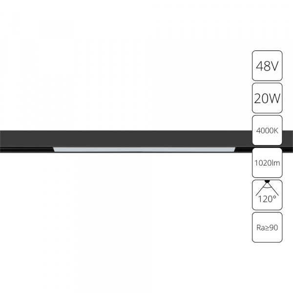 Магнитный трековый светильник Arte Lamp LINEA A4663PL-1BK