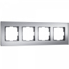 фото Рамка из стекла на 4 поста Senso серебряный soft-touch W0043106