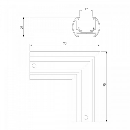 фото Slim Magnetic Коннектор угловой для шинопровода Round накладной 85135/00