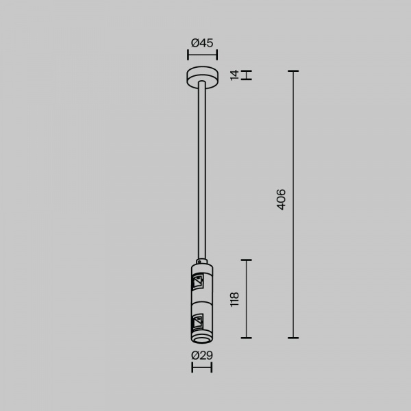 фото Крепление потолочное Среднее / Medium двойное 300мм Flarity латунь Maytoni Technical TRA158C-D1-BS