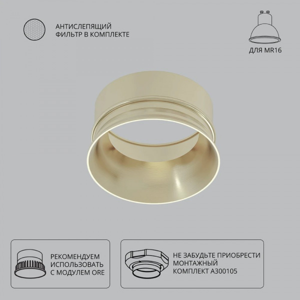Декоративная рамка для безрамочного светильника Arte Lamp INTER A3010PL-1SG