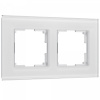 фото Рамка из стекла на 2 поста Senso белый soft-touch W0023101