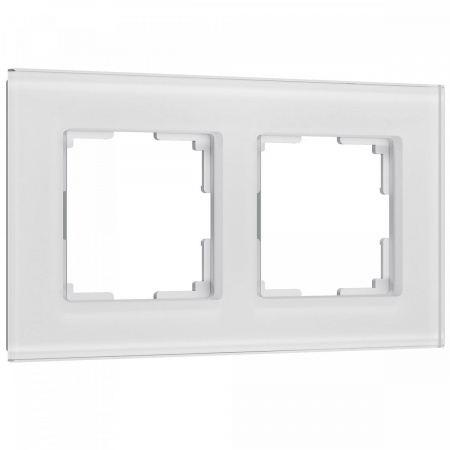 фото Рамка из стекла на 2 поста Senso белый soft-touch W0023101