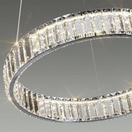 фото Хром/прозрачный металл/хрусталь Люстра LED 30W 4000K 3570Лм VEKIA L-VISION, арт. 4930/30L