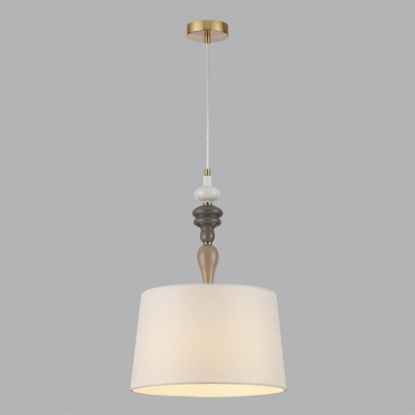 фото Античн.бронза/беж.абажур/металл/керамика Подвес E27 1*60W HOMI CLASSIC, арт. 5040/1