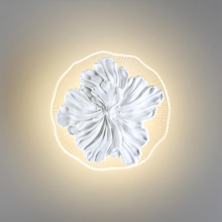 фото Белый/гипс/акрил/прозр. стекло Настенный светильник IP20 LED 8W 3000K 220V FIORE HIGHTECH, арт. 6614/8WL