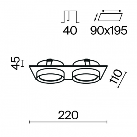 фото Встраиваемый светильник Maytoni Technical Hoop DL086-02-GX53-SQ-B, черный