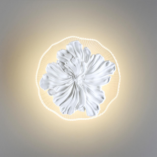 фото Белый/гипс/акрил/прозр. стекло Настенный светильник IP20 LED 8W 3000K 220V FIORE HIGHTECH, арт. 6614/8WL