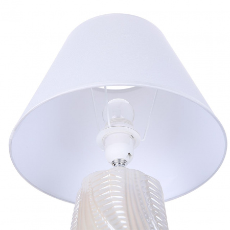фото Белый жемчужный/белый, керамика/текстиль Настольная лампа Е27 1*60W 220V SINNA CLASSI, арт. 8211/1T