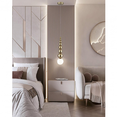 фото Золото/белый, металл/стекло Подвесной светильник G9 1*20W 220V SOLIDA MODERNI, арт. 8087/1A