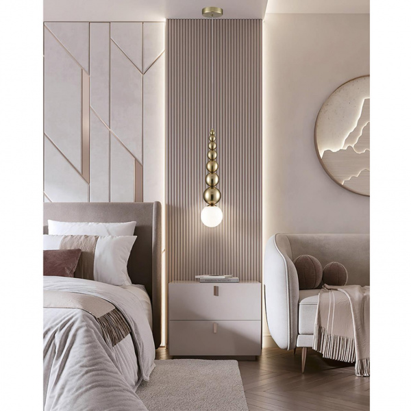 фото Золото/белый, металл/стекло Подвесной светильник G9 1*20W 220V SOLIDA MODERNI, арт. 8087/1A