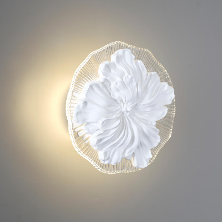 фото Белый/гипс/акрил/прозр. стекло Настенный светильник IP20 LED 8W 3000K 220V FIORE HIGHTECH, арт. 6614/8WL