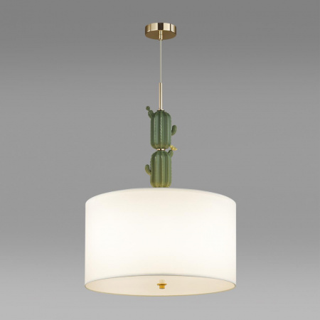 фото Золотой/зеленый/белый/металл/керамика/ткань Люстра E27 3*60W CACTUS MODERN, арт. 5425/3