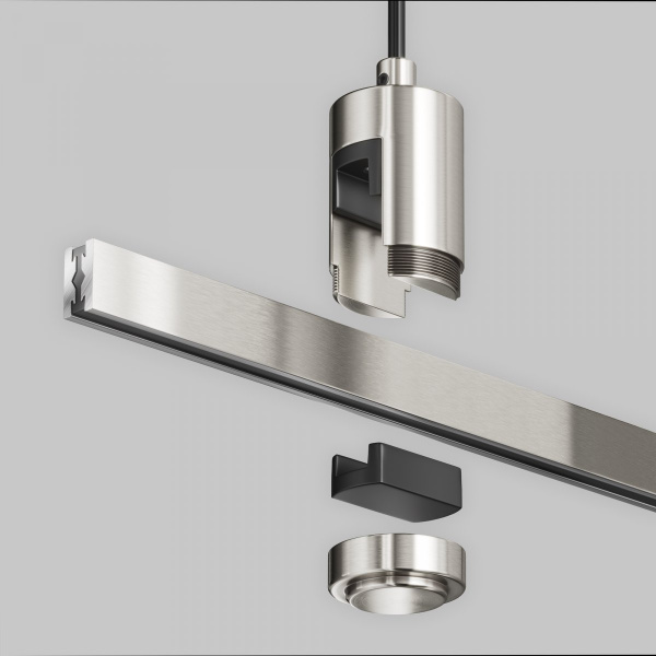 фото Подвес тросовый Hang с вводом питания Flarity платина Maytoni Technical TRA157SW-B1-PT