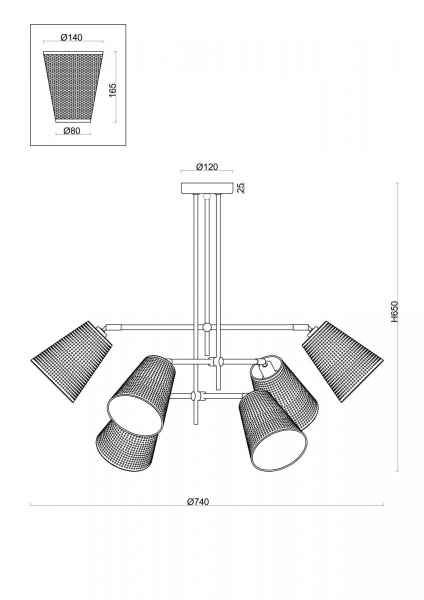 Люстра Freya FR5260PL-06BS, латунь