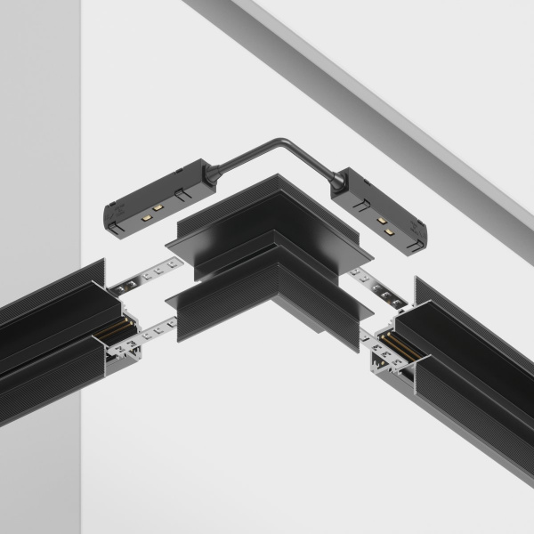 фото Угловой коннектор внешний Gravity встраиваемый черный Maytoni Technical TRX010OCL-22B