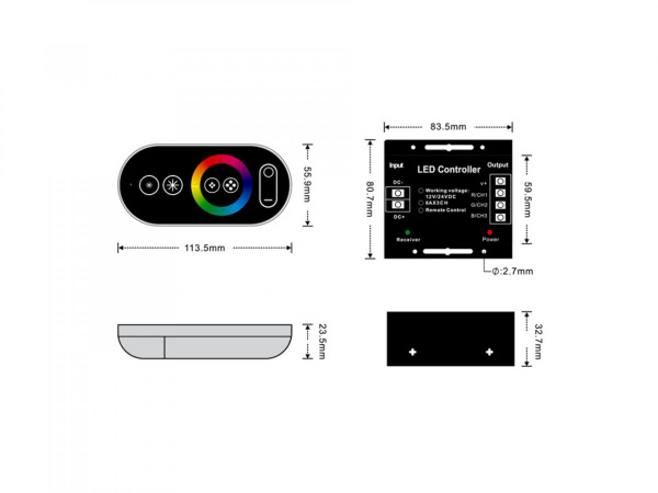 фото Контроллер SWG для ленты RF-RGB-S-24A