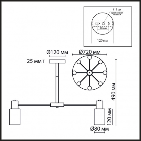 фото Никель/белый металл/стекло Люстра потолочная Е14 8*40W 220V MAVE COMFI, арт. 8099/8C