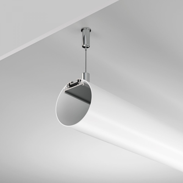Алюминиевый профиль подвесной D60 (Серебро, 2 м) Maytoni ALM-D60-S-2M