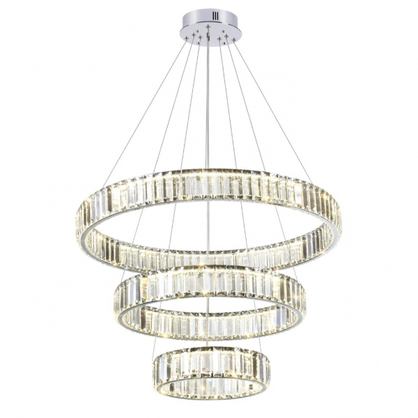 фото Хром/прозрачный металл/хрусталь Люстра LED 88W 4000K 10200Лм VEKIA L-VISION, арт. 4930/88L
