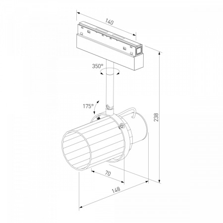 фото Slim Magnetic Трековый светильник со стеклянным плафоном 10W 4000K черный 85532/01