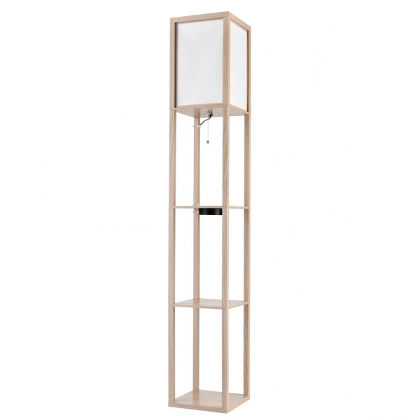 Дерево/белый, дерево/текстиль Торшер Е27 1*60W 220V PRACTIC COMFI, арт. 8091/1F