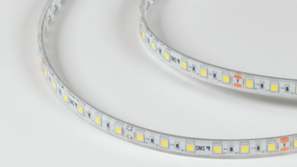 фото Светодиодная лента 5050, 60 LED/м, 14,4 Вт/м, 24В, IP68, Цвет: Холодный белый, SWG560-24-14.4-W-68-M, катушка 5 м