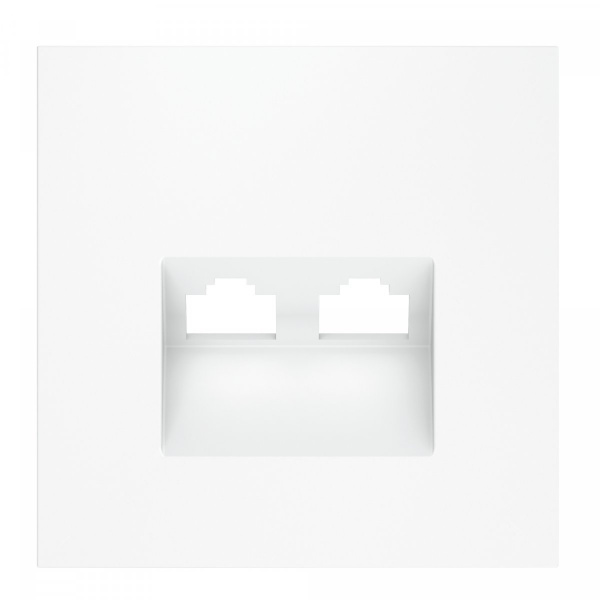 Накладка для розетки компьютерной двойной RJ45+RJ45 кат.6, S70 (белый матовый)
