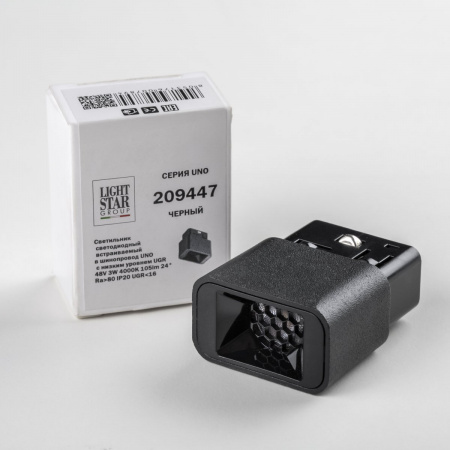 фото Светильник трековый 48V 3W 4000K 24° UGR<10 черный Uno Lightstar 209447