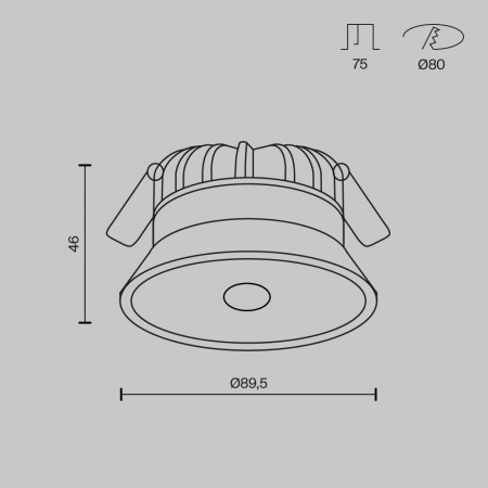фото Встраиваемый светильник Maytoni Technical Okno DL055-8W3K-SEN-W, белый