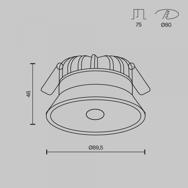 фото Встраиваемый светильник Maytoni Technical Okno DL055-8W3K-SEN-W, белый