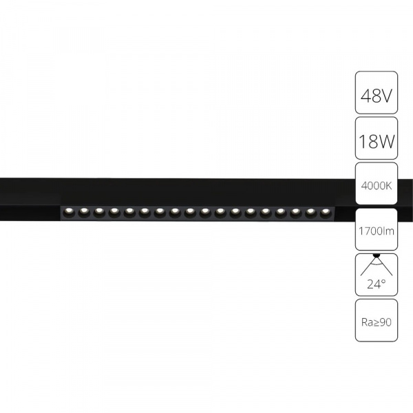 Магнитный трековый светильник Arte Lamp LINEA A4665PL-1BK