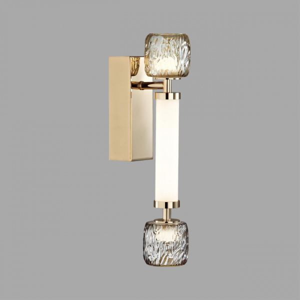 фото Золотой/белый/дымчатый/коньячный/металл/стекло/акрил Бра LED 13W 3000K KLIFF L-VISION, арт. 5426/13WL