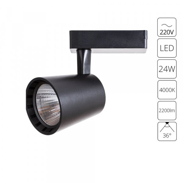 Трековый светильник Arte Lamp ATILLO A2324PL-1BK