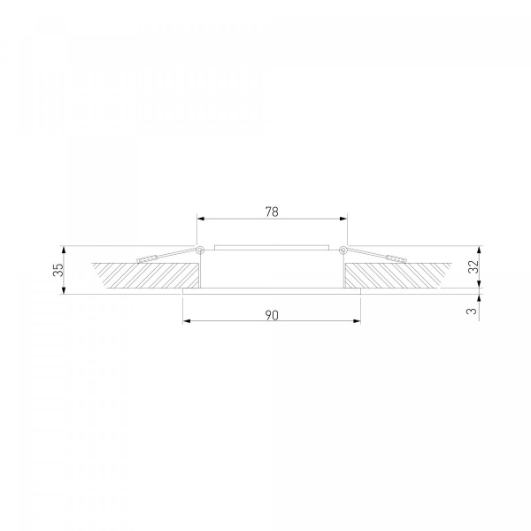 фото Светильник встраиваемый с антибликовой решеткой Tetro 10W 3000K белый IP44 15276/LED