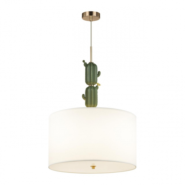 фото Золотой/зеленый/белый/металл/керамика/ткань Люстра E27 3*60W CACTUS MODERN, арт. 5425/3