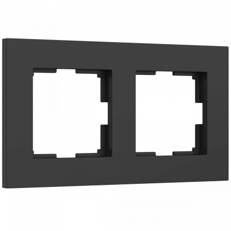 фото Рамка из поликарбоната на 2 поста Slab черный софт W0022908