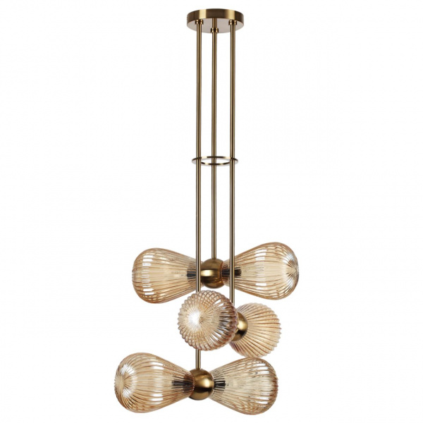 Золотой/янтарный/металл/стекло Подвес E14 6*40W ELICA MODERN, арт. 5402/6
