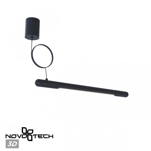 фото База накладная для ввода питания с заглушкой и проводом-подвесом, черный Novotech GLAT, арт. 359385