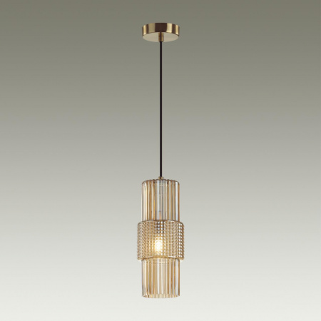 фото Бронзовый/янтарный металл/стекло Подвес E14 1*40W PIMPA MODERN, арт. 5019/1
