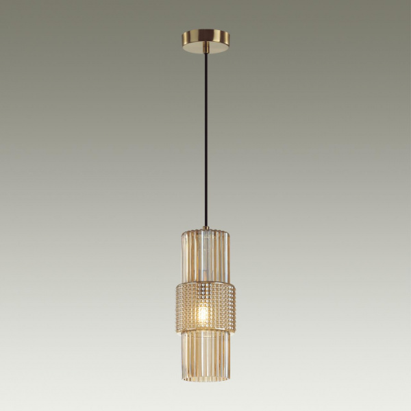 фото Бронзовый/янтарный металл/стекло Подвес E14 1*40W PIMPA MODERN, арт. 5019/1