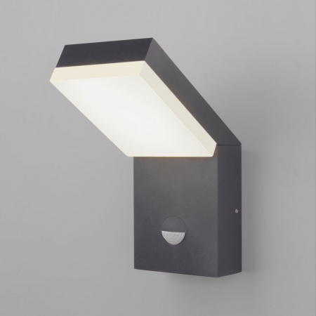 фото Уличный настенный светодиодный светильник Sensor IP54 с датчиком движения 1541 TECHNO LED серый