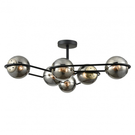 фото Черный/дымчатый металл/стекло Люстра потолочная E27 6*60W 220V CAMILIE COMFI, арт. 8060/6C