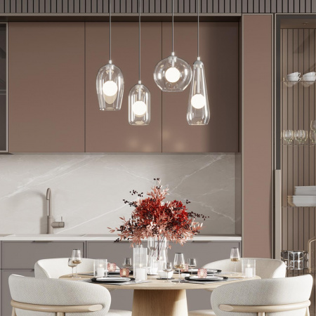 фото Хром/ белый/прозрачный/стекло Подвес G9 1*40W LOSTAR PENDANT, арт. 4953/1