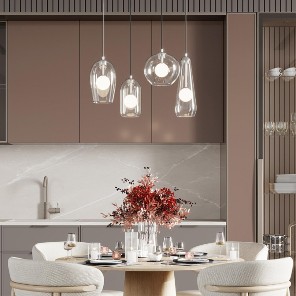 фото Хром/ белый/прозрачный/стекло Подвес G9 1*40W LOSTAR PENDANT, арт. 4953/1