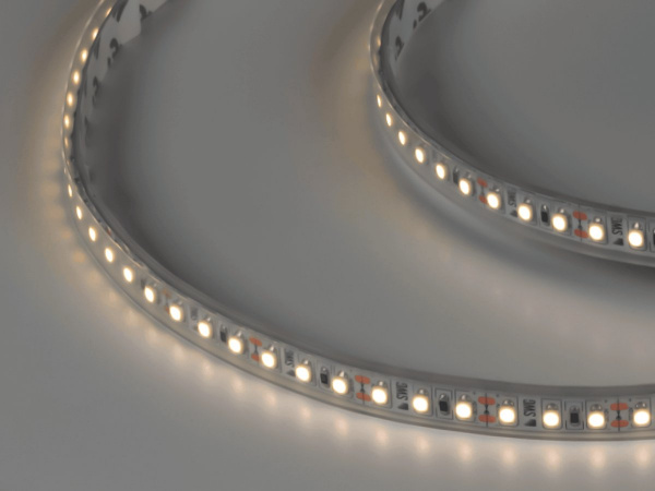 Светодиодная лента 3528, 120 LED/м, 9,6 Вт/м, 12В, IP66, Цвет: Нейтральный белый, SWG3120-12-9.6-NW-66-M, катушка 5 м