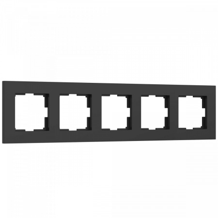 фото Рамка из поликарбоната на 5 постов Slab черный софт W0052908
