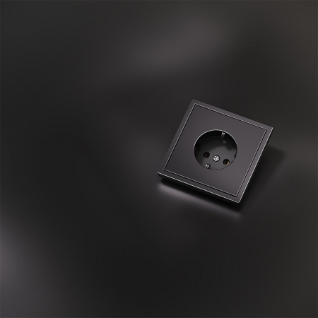 фото Накладка для розетки с заземлением, S70 Metal (антрацит)