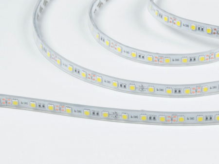 фото Светодиодная лента 5050, 60 LED/м, 14,4 Вт/м, 12В, IP66, Цвет: Холодный белый, SWG560-12-14.4-W-66-M, катушка 5 м
